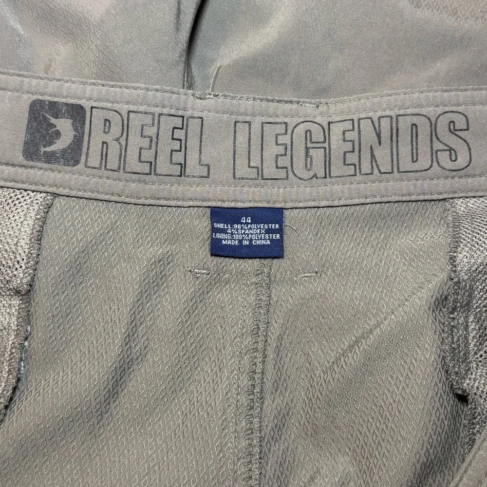 Reel Legends Men’s Adventure Athletic Shorts Tan Gray Blue 44 Bundle
